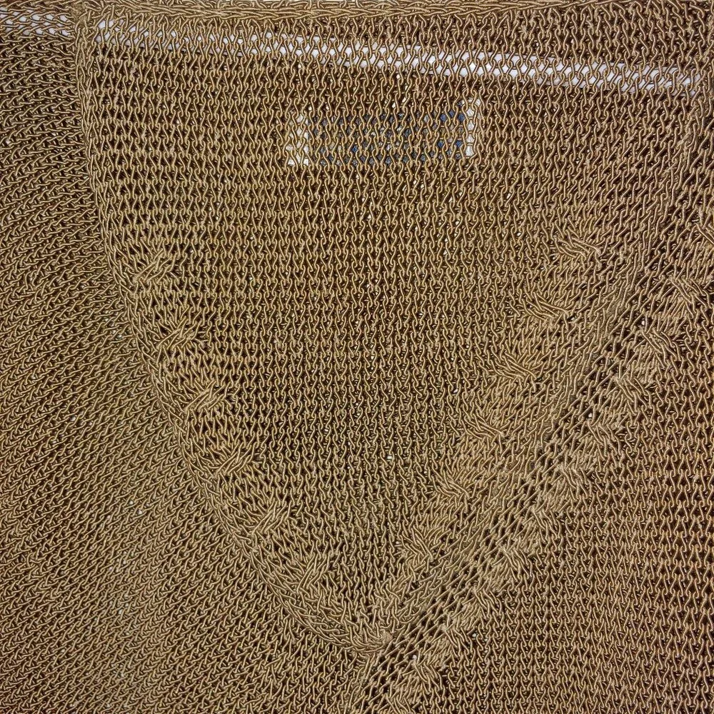 Crea Concept Asymmetrical Long Sleeves Cropped Mesh Blouse Brown Sz 38 Eu/ M
